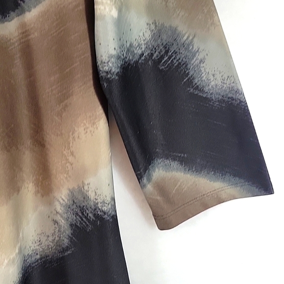 "Frazzle" Chevron 3/4 Sleeve Long Tunic Size L - Picture 4 of 9